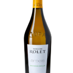 Bouteille de Arbois Savagnin Ouillé 2020 du Domaine Rolet, avec une étiquette grise et une capsule jaune.