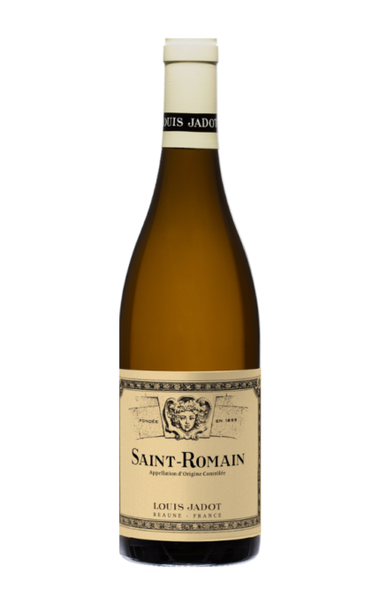 Bouteille de Saint-Romain 2022 du Domaine Louis Jadot avec une étiquette classique beige et noire.