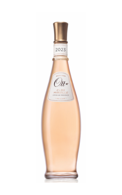 Bouteille de Côtes de Provence Château de Selle 2023 des Domaines OTT, un vin rosé de Provence avec une étiquette élégante et un bouchon doré.