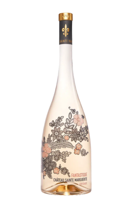 Bouteille de Cuvée Les Fantastiques Rosé 2023 Cru Classé du Château Sainte Marguerite, avec un design floral élégant sur le flacon.