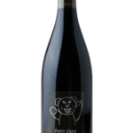 Bouteille de Côtes du Rhône Petit Ours 2022 avec une étiquette représentant un ours stylisé.