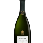 Bouteille de Champagne Bollinger La Grande Année 2014, avec une étiquette sobre et élégante qui met en valeur le millésime exceptionnel.