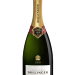Bouteille de Champagne Bollinger Spécial Cuvée Brut, avec une étiquette élégante et un design raffiné reflétant l'héritage de la maison fondée en 1829
