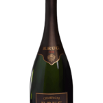 Bouteille de Champagne Krug Vintage 2008 Brut, une cuvée exceptionnelle, avec une étiquette noire et or, reflétant l'excellence de la maison Krug.